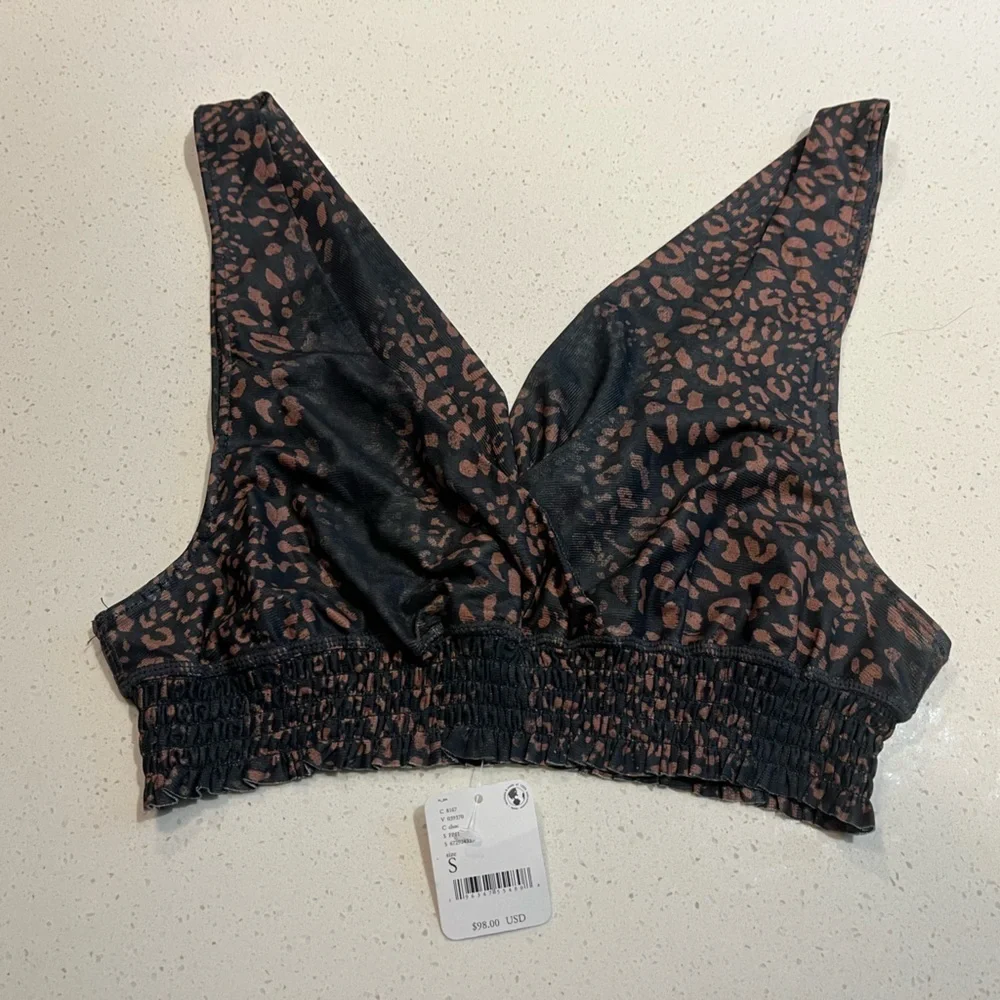 🆕Free People | Intimately Free People | Animal Print Cowl Neck Bralette Sz Small